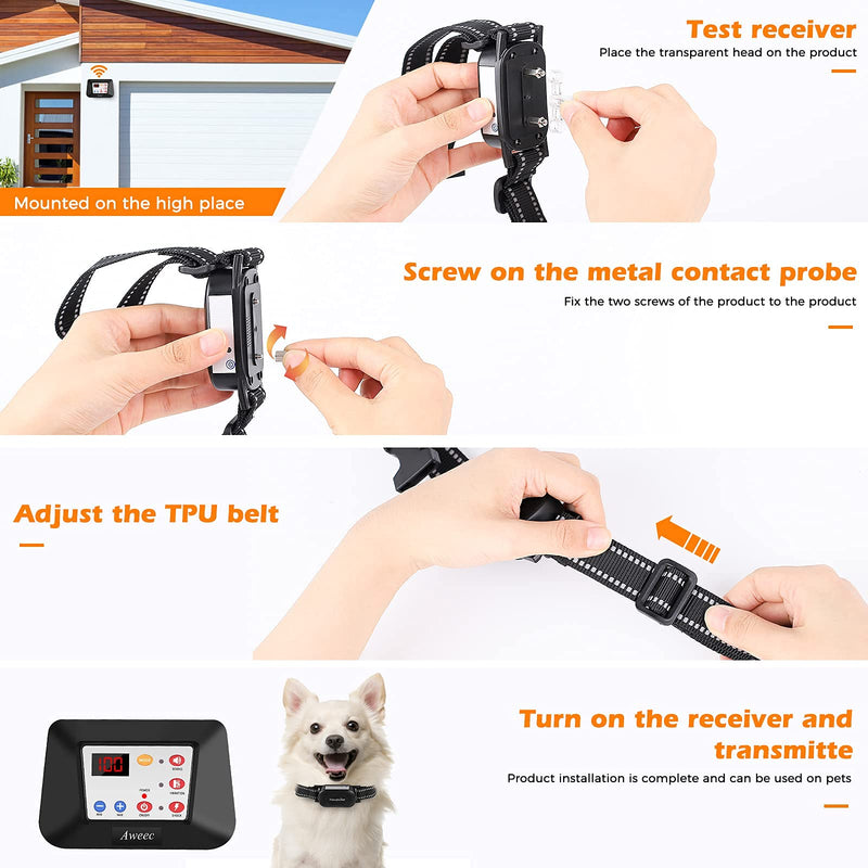 Wireless Dog Fence, 2025 Electric Fence for Dog & Training Collar with Remote, Wireless Dog Boundary Containment System, Adjustable & Rechargeable Collar for Medium,Large Extra Collar