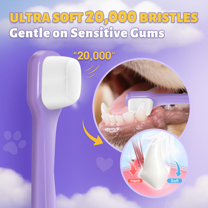 Tiny Dog Toothbrush for Small Dogs + 6% nHA Pet Dual-Enzymatic Toothpaste