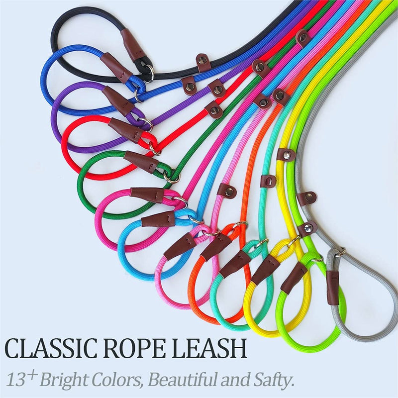 MayPaw Slip Lead Control Leash for Dogs No Pull, 13+ Colors Classic Dog Lead 7 FT Pet Slip Leash, 1/4” Rope Leashes for Small Medium Animals (7ft*1/4", Green) 7ft*1/4" - PawsPlanet Australia