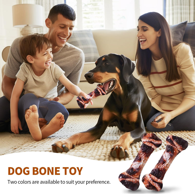 Dog Toys for Aggressive Chewers - Long-Lasting Nylon Chew Bones, Indestructible Toys for Medium to Large Breeds, Teething Toys to Keep Them Busy (Brown) Brown - PawsPlanet Australia