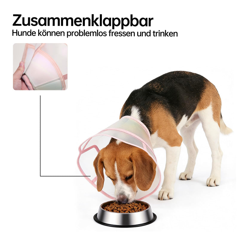 Soft Dog Cone Collar, Waterproof and Foldable Elizabethan Collar for Dogs After Surgery, No Leak Recovery E-Collar, Comfortable Protective Cone Alternative for Large Dogs (Pink, XS) Pink