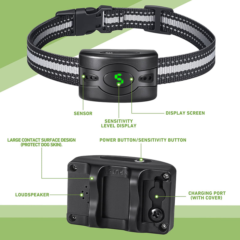 2 Pack Rechargeable Dog Bark Collar, Anti Barking Collar with 5 Sensitivity, No Shock Bark Collar with Vibration&5 Variable Beep, IP67 Waterproof Smart Bark Training Collar for Large Medium Small Dogs - PawsPlanet Australia