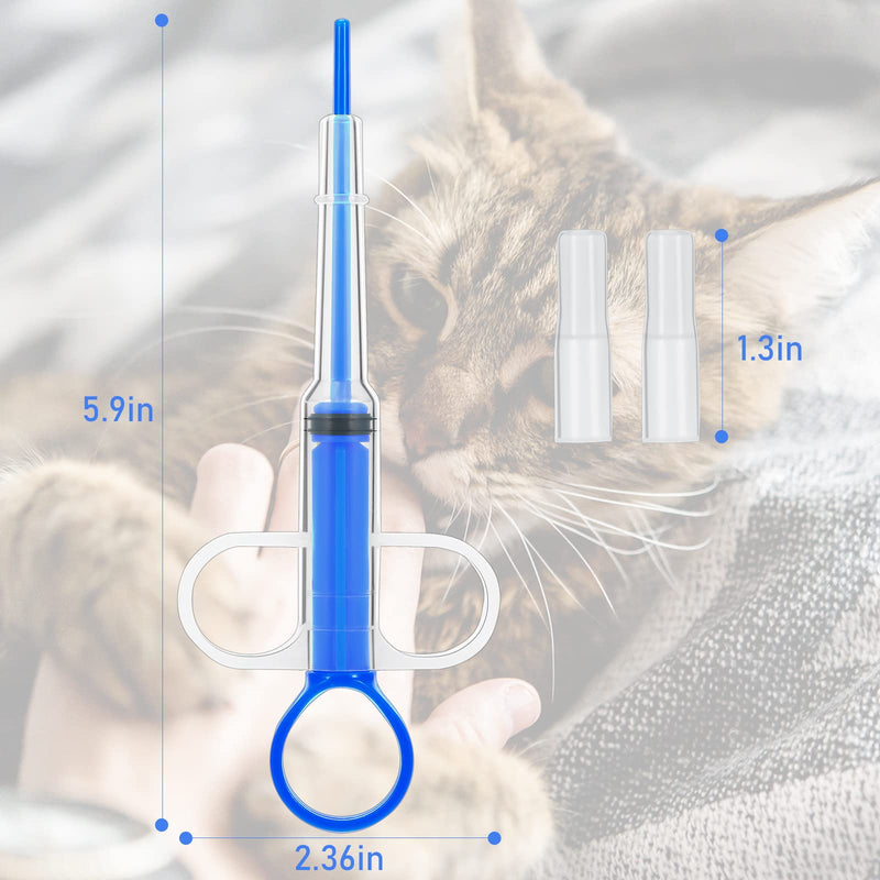 Nuanchu 4 Pieces Pet Pill Plunger Popper for Small Cats Dogs Pill Gun Dispenser Shooter Pet Piller Soft Tip Tablet Syringe Pusher Animal Medicine Feeder for Feeding Accessories (Blue) Blue