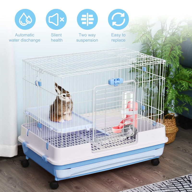 Rypet Rabbit Water Bottle No Drip - 17oz Hanging Water Fountain Automatic Dispenser Pet Cage Water Feeder for Bunny Chinchilla Guinea Pig Hedgehog Ferret Pink - PawsPlanet Australia