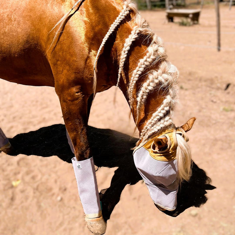 Horse Fly Mask with Nose Cover 70% Uv Protection Horse Size - PawsPlanet Australia