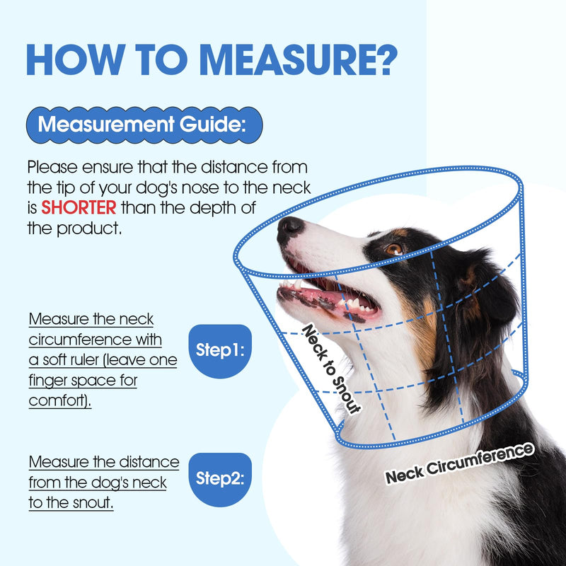 Lelepet Dog Recovery Collar, Lightweight Soft Cone for Dogs After Surgery, Anti-Lick Dog Head Cone Wound Protection, Adjustable Pet Post Surgery Medical Neck Collar, Blue L