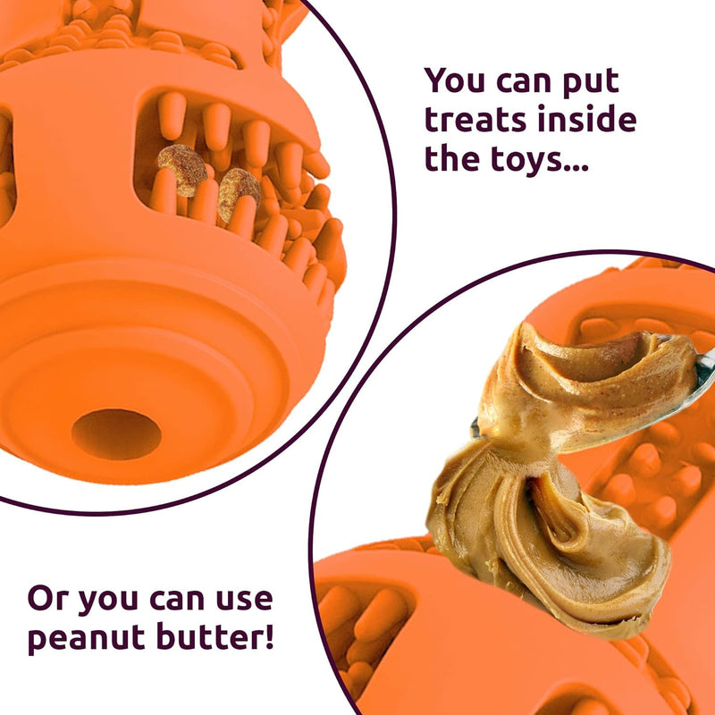 Fillable Dog Toy, Indestructible Dog Toy, Dog Teething Toys for Relieving Anxiety, Fillable Dog Chew Toy, Teeth Cleaning Dog Toy, Dog Toothbrush Toy, Dog Fillable Treat Toy - PawsPlanet Australia
