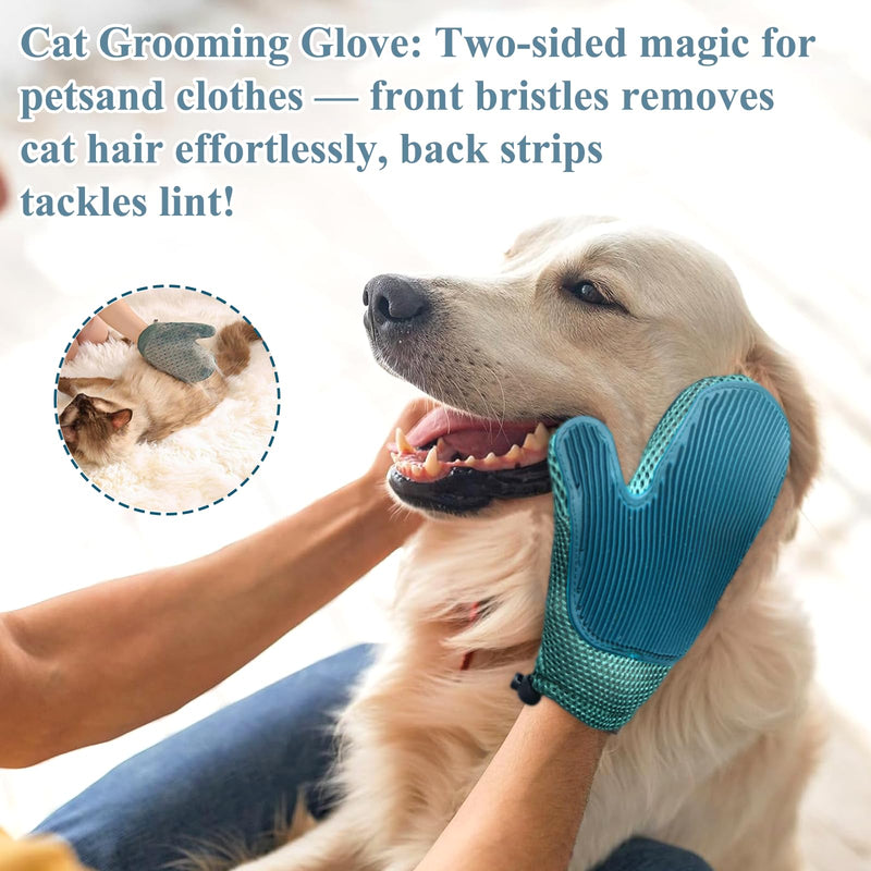 4 Pcs Cat Brush Kit for Indoor Cats, Self-Cleaning Slicker Cat Brush, Cat Brush Glove, and 2 Cat Wall Scratchers for Easy Shedding, Detangling, and Relaxing Grooming for Long and Short-Haired Cats - PawsPlanet Australia