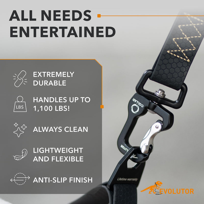 COLLAR Evolutor Extra Heavy Duty Dog Leash 4 Ft - Durable for Large, Medium and Small Dogs - Strong for Large Breeds - Walking (Black) 4 Ft x 1 in Black - PawsPlanet Australia