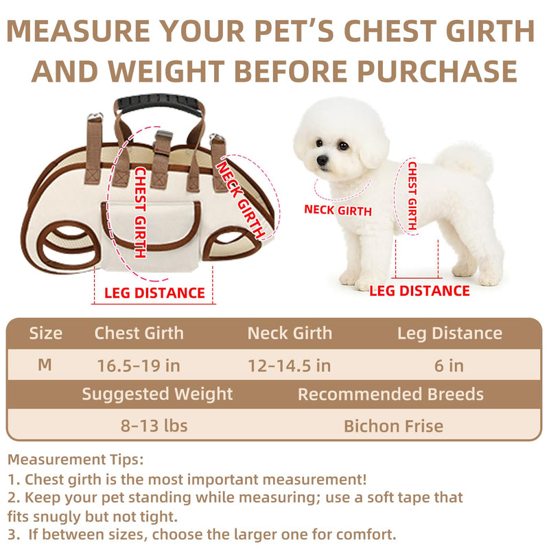 Dog Carrier Backpack for Medium Pets, Breathable Detachable Travel Pet Bag with Adjustable Straps, Portable Hands-Free Dog Cat Carrier Backpack for Hiking, Walking & Camping (M). White Medium (8.82Lbs-14.33Lbs) - PawsPlanet Australia