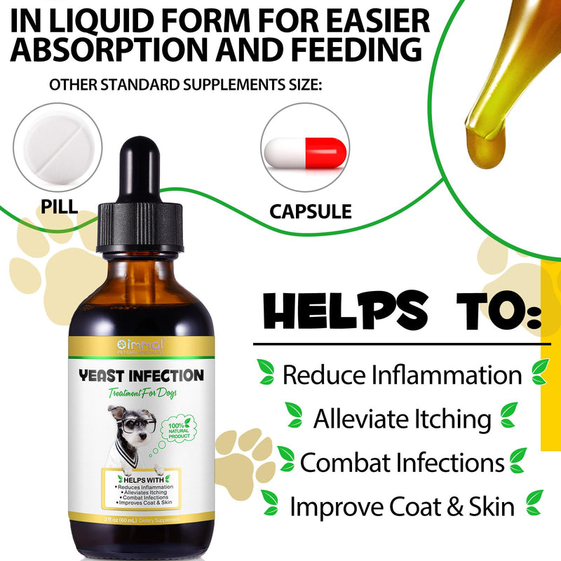 Natural Yeast Infection Treatment for Dogs, Dog Ear Infection Treatment Supports Dog Itch Relief, Dog Herbal Supplement, Helps to Support Itch Relief 2 fl oz - PawsPlanet Australia