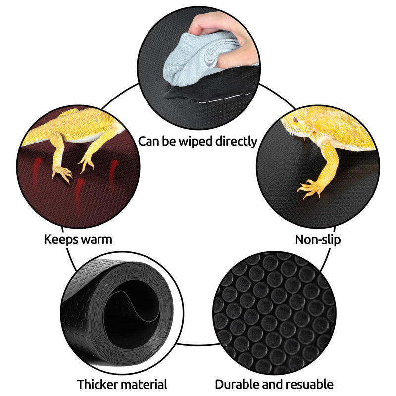 REPTIZOO Reptile Substrate Mat Terrarium Carpet, 118" x 23.6" Non-Adhesive Reptile Terrarium Bedding Substrate Liner, Reptile Tank Accessories for Bearded Dragon,Leopard Gecko,Lizard,Tortoise 23.6" x 118"