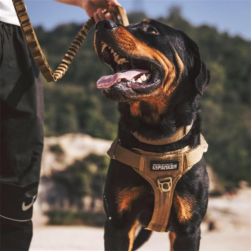 EXCELLENT ELITE SPANKER Tactical Dog Harness Vest Military Working Dog Harness No-Pull Pet Harness Adjustable Training Vest with Easy Control Handle (L, Coyote Brown) L (Chest:31.5''-43.3'') - PawsPlanet Australia