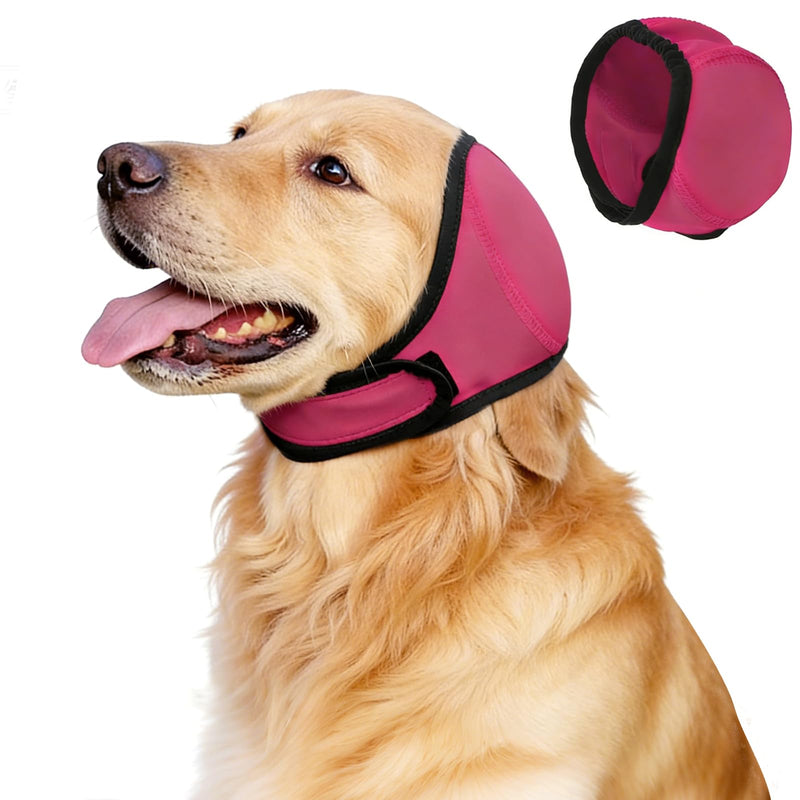 Dog Ear Muffs & No-Shake Ear Wrap – Waterproof Calming Hoodie for Thunder,Swimming, Bath & Noise Anxiety Relief | Quick-Dry Dog Head Wrap for Aural Hematoma Prevention, Grooming, Fireworks, Vet Visits L Grey