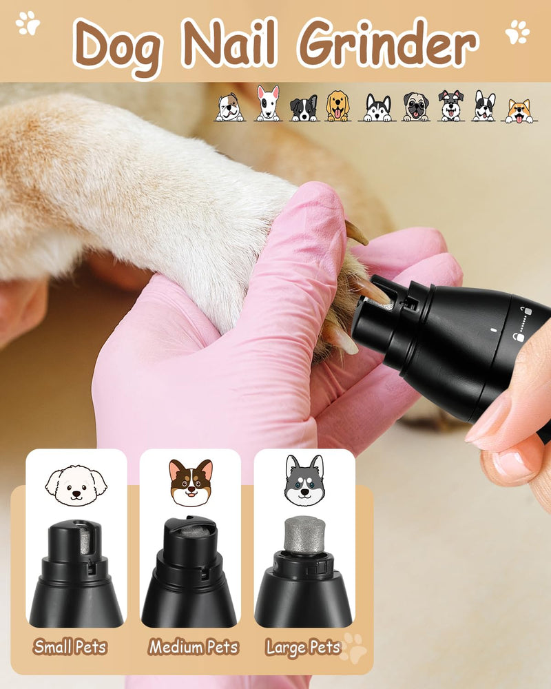 4 in 1 Dog Clippers for Grooming Paw Trimmer, USB-C Rechargeable Dog Grooming Clipper Kit Nail Ginder with Two Speeds, Cordless Pet Cat Trimmer Shavers for Thick Hairs for Poodle, Small Pets - PawsPlanet Australia