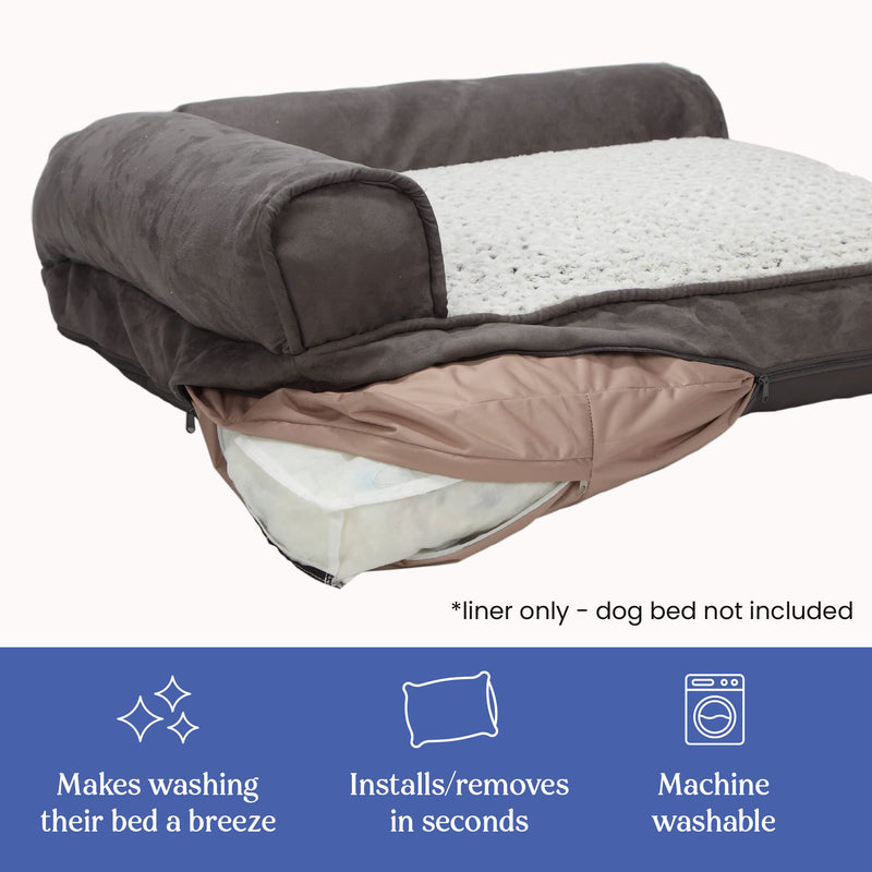 Dog Bed Cover – Waterproof Cover for Dog Bed – Heavy Duty, Machine Washable Zippered Liner – Durable, USA-Made Fabric for Pets – Ideal Pet Bedding Protector for Accidents and Messes - Medium (Tan) Tan - PawsPlanet Australia