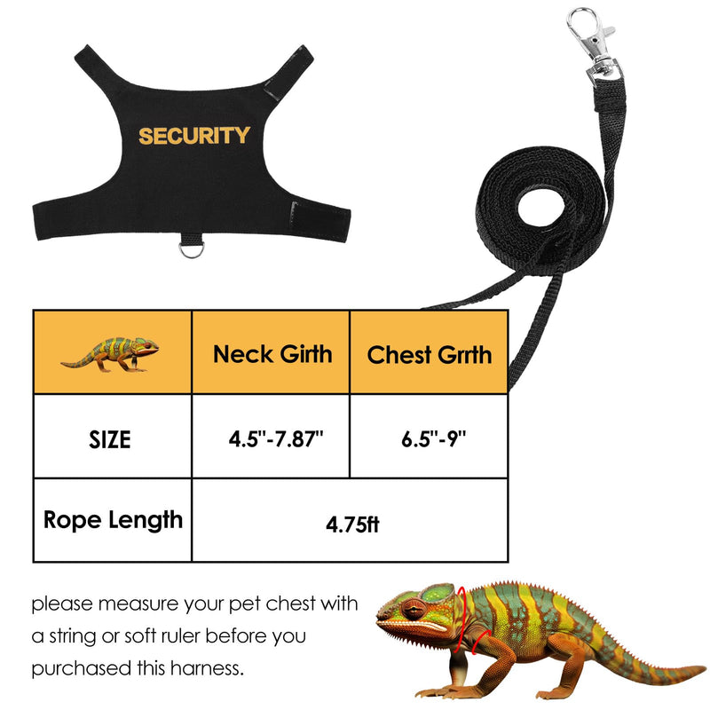 Bearded Dragon Lizards Clothes with Leash,Set for Small Pets Reptiles Guinea Pig Apparel Lizards Outdoor Walking Training Harness Leash Hand-Made Security Costume Photo Prop