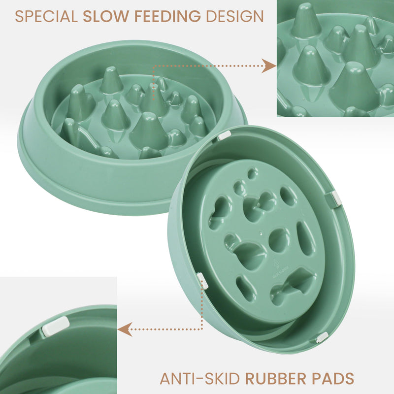 Belle Vous Slow Feeder Dog Food Bowls (2 Pack) - 350ml Dog Slow Feeder Bowls for Small-Large Dogs - Puppy & Dog Feeding Bowl Set To Slow Down Eating - PawsPlanet Australia