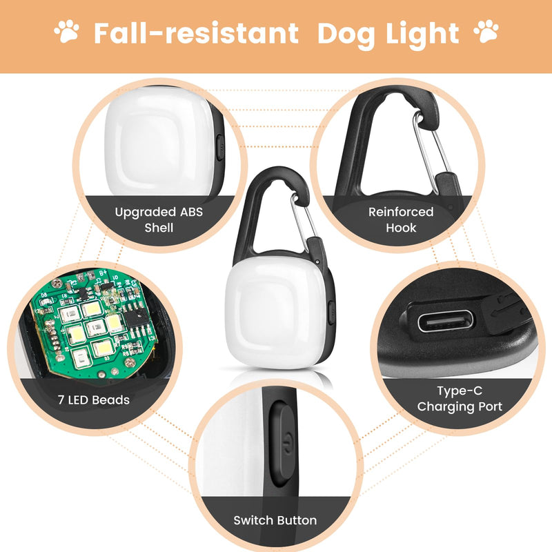 Rechargeable Led Dog Collar Light with 4 Modes - Ip68 Waterproof Camping Light Up Dog Collar for Night Walking, Running, Cycling (Black) Black - PawsPlanet Australia