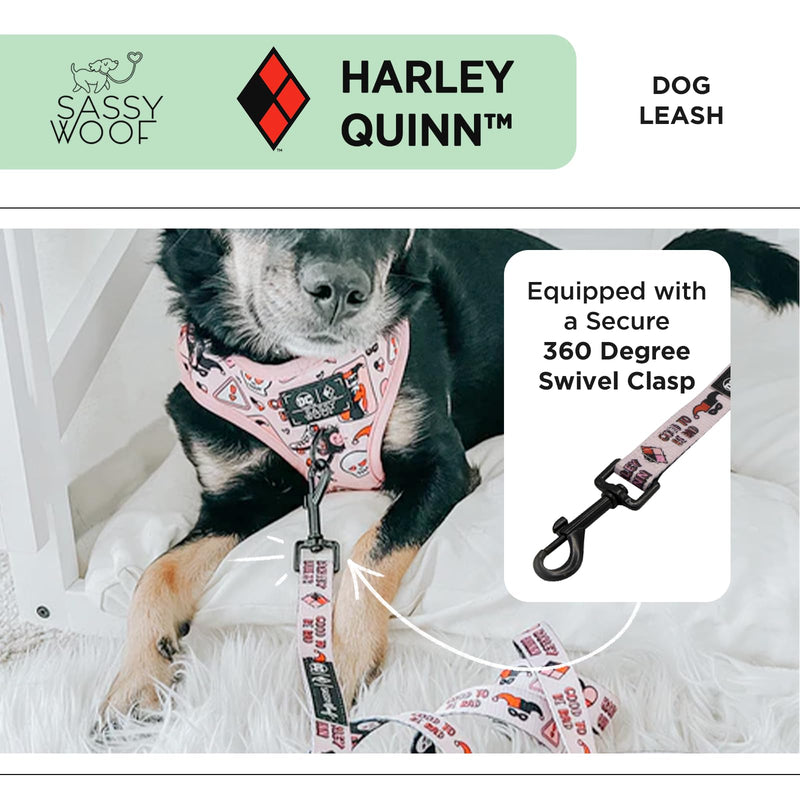 Sassy Woof Harley Quinn™ Dog Leash 60-Inch with Neoprene Padded Handle - Comfortable, Durable, and Stylish for Small to Large Dogs - Officially Licensed - PawsPlanet Australia