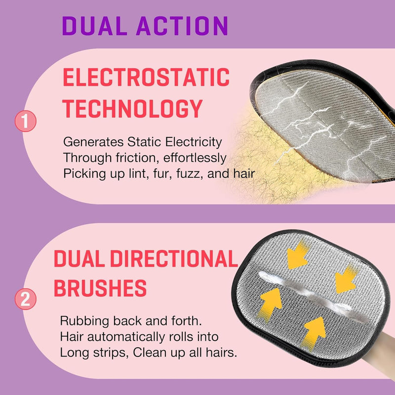 Pet Hair Removal Glove for Cats & Dogs, Upgraded Electrostatic Reusable Pet Hair Remover Tool, Magic Fur Removal Mitt for Laundry, Couch, Carpet, Car Seat, Pet Grooming Gloves (1) 1 - PawsPlanet Australia