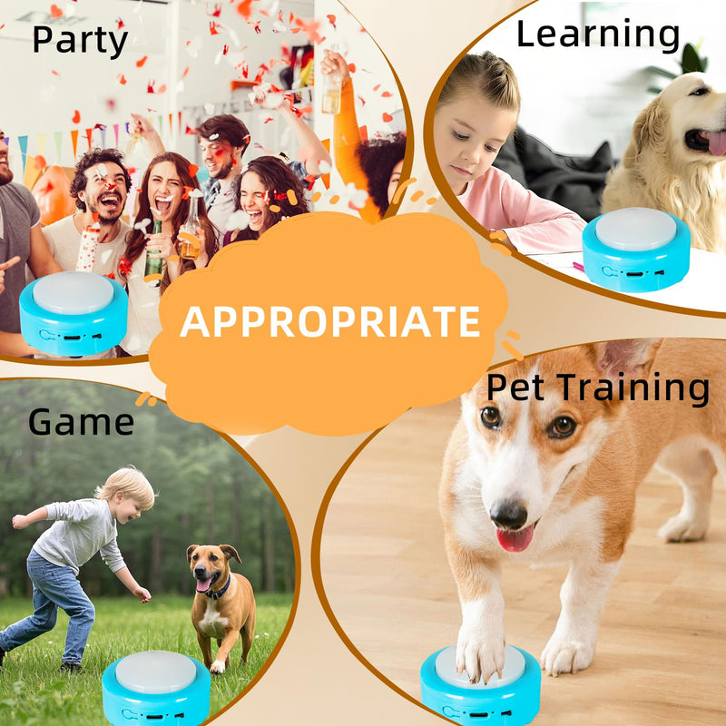Dog Buttons for Communication – 6 Pack Rechargeable Dog Talking Buttons Starter Kit with Non-Slip Mat, High-Sensitivity & 24s Voice Recording 49 Stickers Pet Training Buttons for Dogs & Cats - PawsPlanet Australia