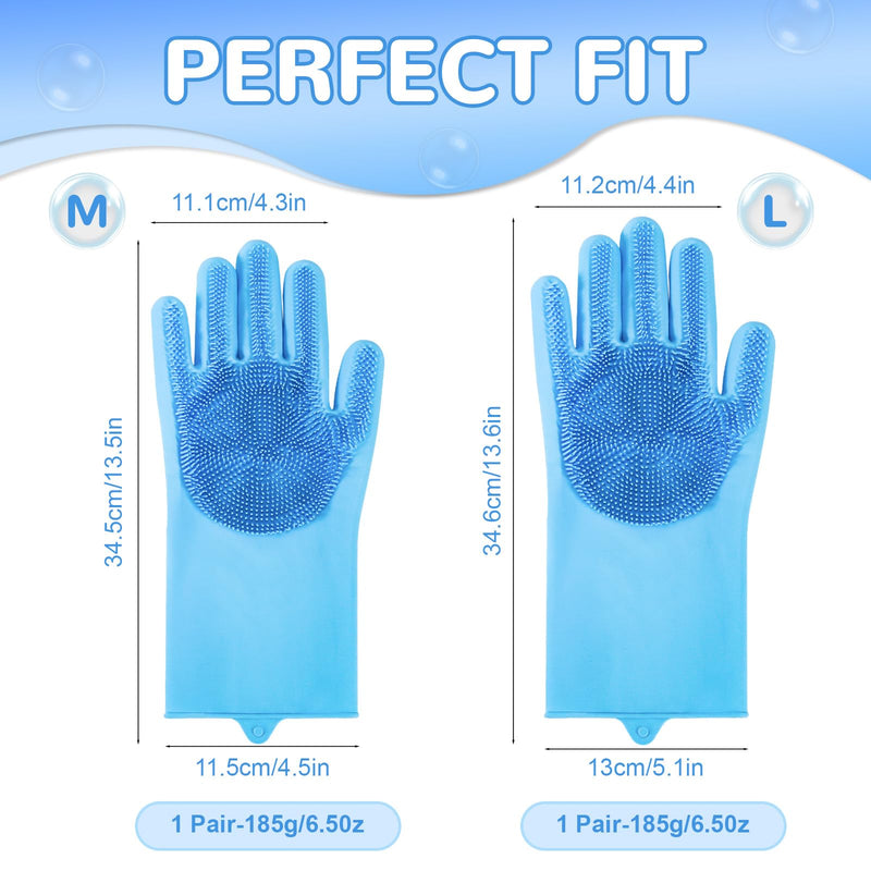 WJWJA-Pet Grooming Gloves - Dog Bath Gloves - Reinforced 5 Finger Design - Perfect for Cat Bath Gloves - Massage - Hair Removal Tool blue - PawsPlanet Australia