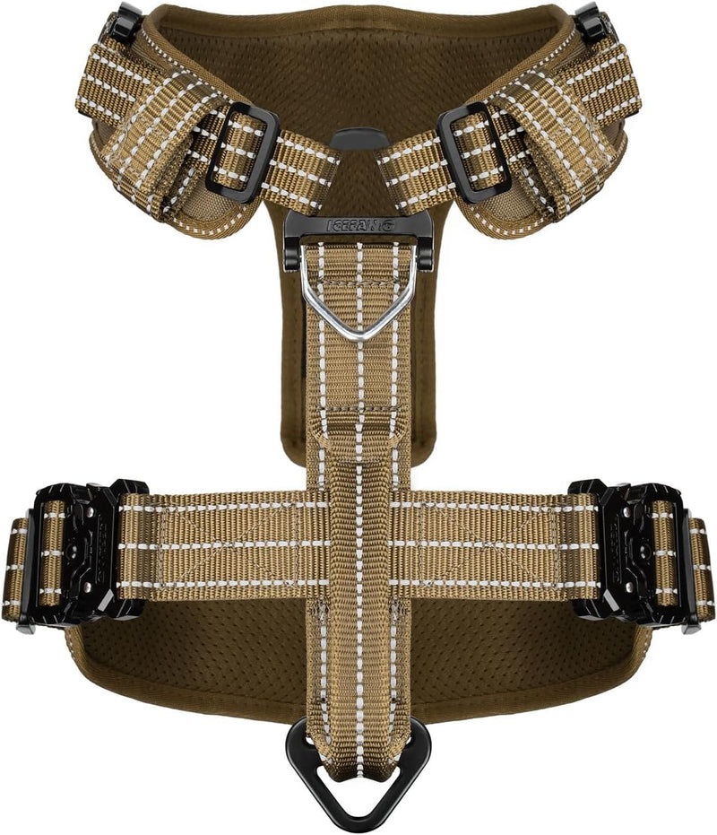 Dog Strap Harness with 4 x Metal Buckles,for X-Large Sized Dog X-Large Brown - PawsPlanet Australia