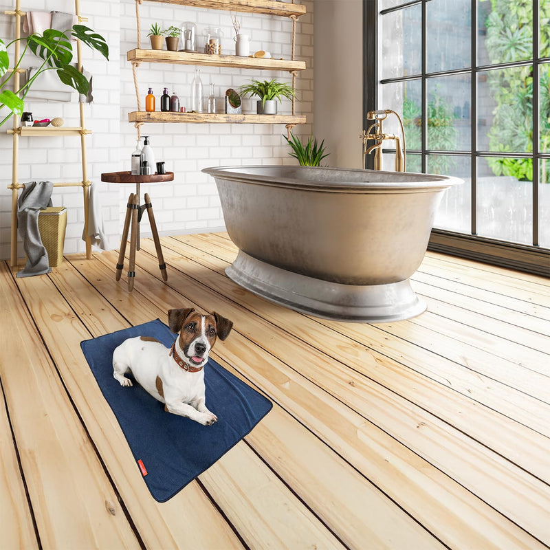 Bath Towel for Drying Small/Medium Dogs – Ultra-Soft Heavy Duty Microfiber, Super Absorbent Dog Towel, Quick Dry and Machine Washable, Must Have Pet Bathing Supplies, Dark Blue, 21.6x32in - PawsPlanet Australia