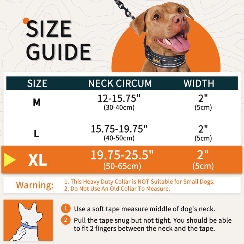 Mayerzon Martingale Dog Collar, 2 inch Wide Reflective Walking Collar for Large Medium Dogs, Adjustable Nylon No Pull Dog Collar with Buckle for Training Pitbull German Shepherd Rottweiler Dobermann - PawsPlanet Australia