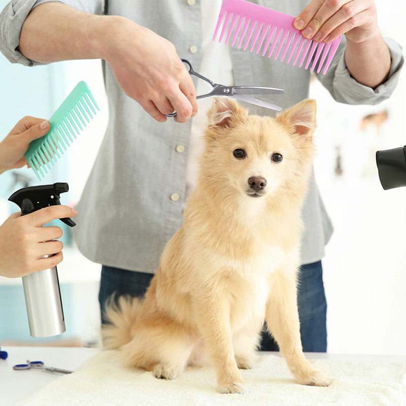 PURPLEBIRD 6.5 Inch Downward Curved Dog Grooming Scissors Pet Thinning Texturizing Shears Professional Safety Blunt Tip Trimming Shearing for Dogs Cats Face Paws Limbs Japanese Stainless Steel Silver 6.5"CurvedThinning - PawsPlanet Australia