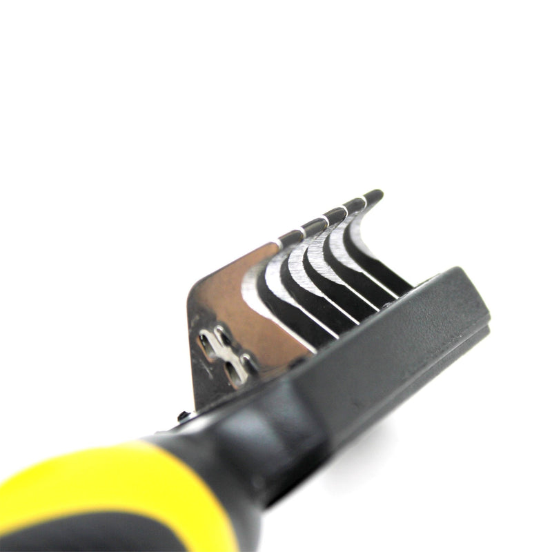 Pet Republique Dematting Tool for Dogs – Matt Splitters for Dogs, Cats, Rabbits, Long Haired Breed Pets – Effective Mat Remover, De-Matting Comb, or Dematter - Rake Super-Sharp Teeth Design Short Blade