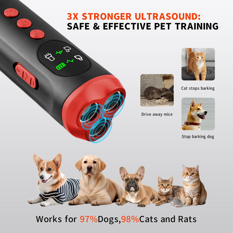 Bark Shield Pro Ultrasonic Dog Bark Deterrent Device, 500 sq ft Coverage, Indoor & Outdoor Anti Barking Control for Dogs, Stop Neighbors Dog Barking, Rechargeable & Shock-Free Training - PawsPlanet Australia