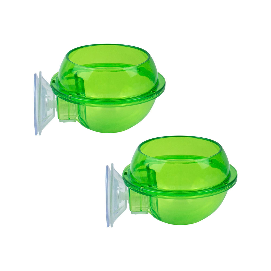 AUEAR, 2 Pack Reptiles Suction Cup Feeder Chameleon Feeding Food Cricket Bowl Water Dish Gecko Ledge Supplies Accessories for Gecko Lizard Bearded Dragon