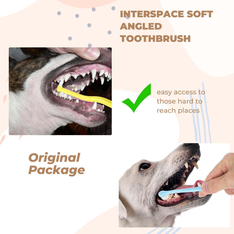 9Pcs Small Dog and Cat Toothbrush Micro Head Pet Toothbrush Bristles Easy to Handle Round Pointed Dog Teeth Cleaning Kit for Mini Pet Doggie Kitten (Blue Pink Yellow) - PawsPlanet Australia