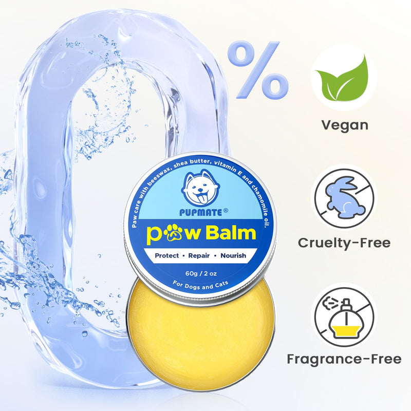 Dog Paw Pad Balm 2 oz | Heals & Moisturizes Dry, Cracked Paws | All-Natural, Safe for Dogs & Cats | Soothes Irritation, Hot Pavement & Cold Snow | Dog Nose Balm for Dry Noses - PawsPlanet Australia