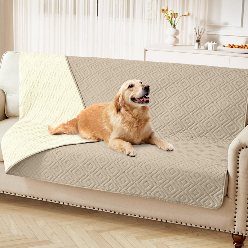 hyha Waterproof Dog Bed Blanket, Soft Pet Blankets 30x70 Inch and 68x82 Inch in Taupe/Beige, 2 Item Bundle - PawsPlanet Australia