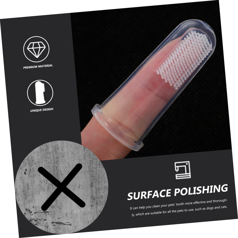 TOYANDONA 10 Sets Transparent Pet Finger Toothbrushes for Cats and Dogs Skin-Friendly Material Ergonomic Design for Gentle and Tongue Cleaning Compact and Easy to Use
