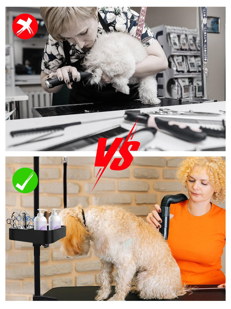Kalolary Portable Dog Grooming Tool Holder - Rotatable Organizer for Pet Grooming Table & Accessories - Scissors, Clips, Brushes Storage - PawsPlanet Australia