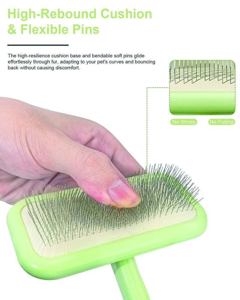 Slicker Dog Grooming Brush,Puppy Brushes for Short or Medium Haired Dog, Suitable for Removing Loose Hair, Tangles, and Knots, Best for Cockapoo, Poodle, Cat