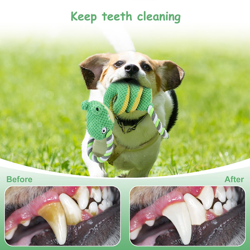 Pet Sounding Toys Animal Plush Chew Dog Interactive Bite Resistant for Small Large Dogs Puppy Molar Cleaning Teeth Knotted Rope Toy Pet Relieve Boredom Training Supplies,Crocodiles green - PawsPlanet Australia