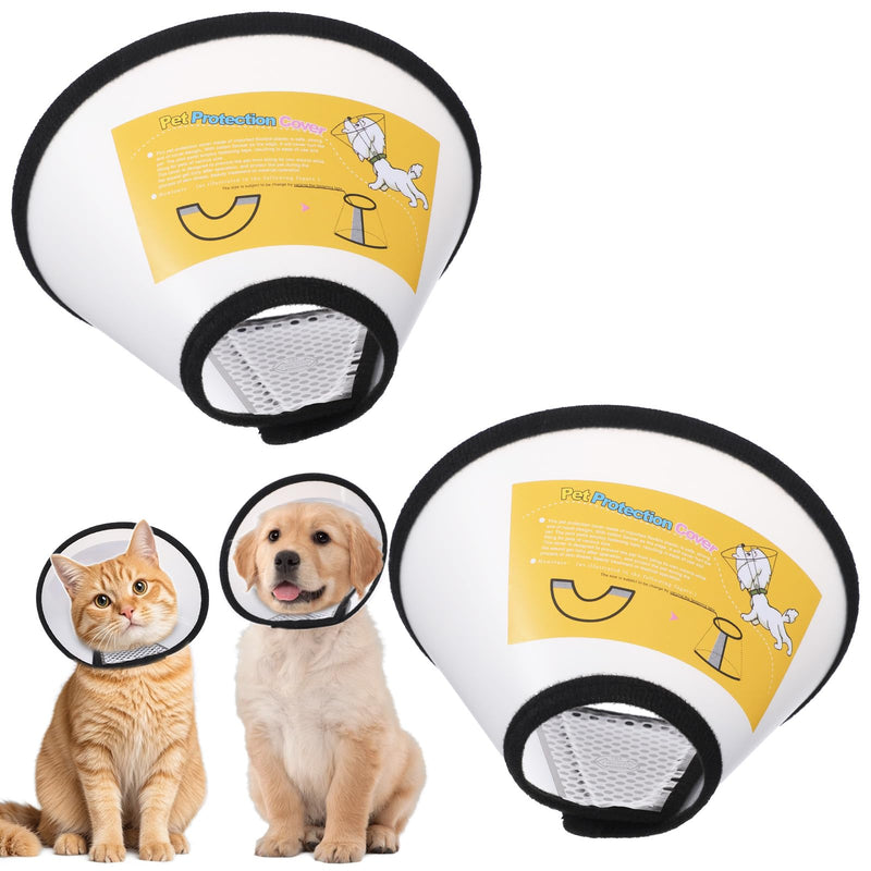 2 Pack Cat Cones to Stop Licking, Soft Comfortable Adjustable Dog Cone After Surgery Pet E Collar Pet Recovery Cones Alternative to Plastic Elizabeth HeadCollar for Cats Kitten Puppy(Size M)