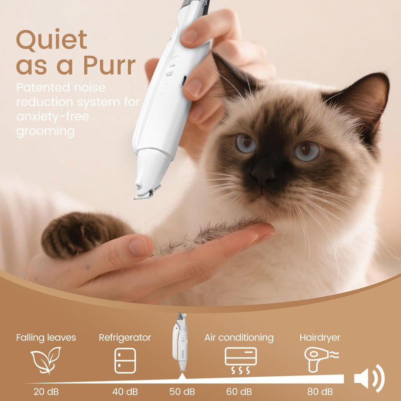 2 in 1 Dog Nail Trimmers & Clippers with LED Lights, Splash Guard - Pet Hair Trimmer for Around Paws, Ear, Eye,Face, Rump Rechargeable & IPX7 Waterproof Grooming Supplies for Cats, Dogs - PawsPlanet Australia