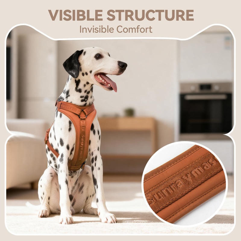 No Pull Dog Harness with Lycra, Three-Point Force Dispersion & 3D Padding, Adjustable Breathable Mesh for Small Medium Large Dogs(Carmel Brown,XS) XS(Neck:10.0-16.0,Chest:14.0-20.0) Carmel Brown - PawsPlanet Australia