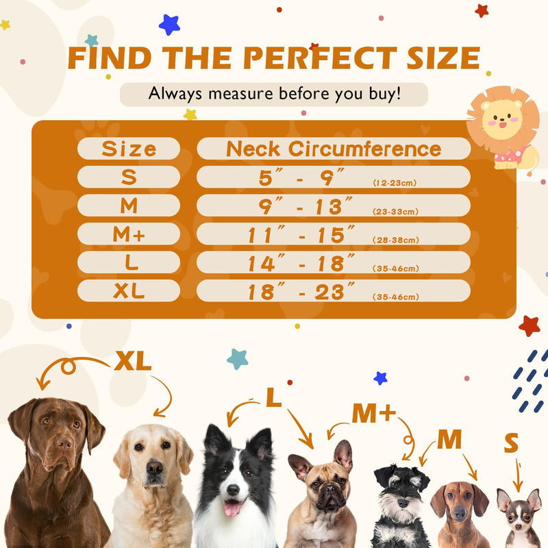 IEUUMLER Inflatable Recovery Dog Collar, Protective Donut Cone, Adjustable Soft Collar for Dog and Cat After Surgery Prevent from Biting & Scratching EU002 - Brown Lion XL XL (Neck:18"-23" - PawsPlanet Australia
