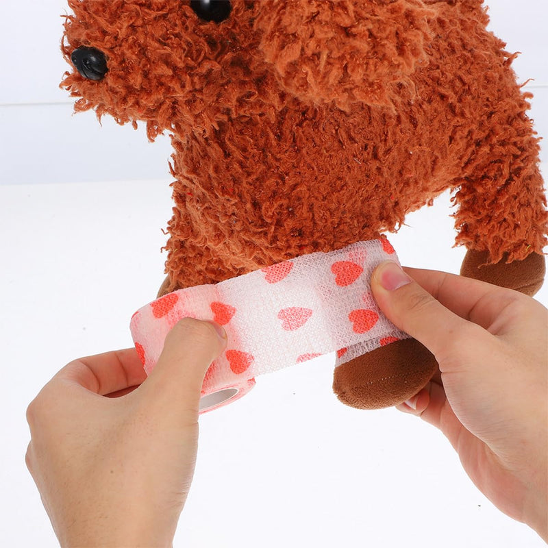 Luxshiny 2 pcs Self-adhesive bandage for cats and horses made of non-woven fabric Elastic self-adhesive bandage for wound protection and protection during walks