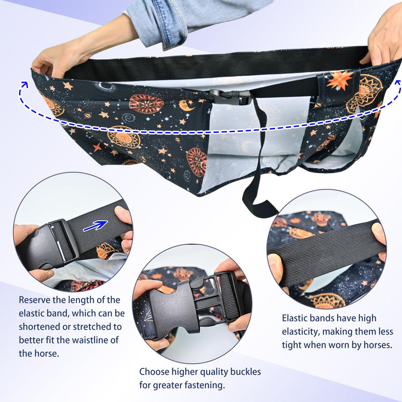 Horse Slicker Hood with Zipper of 2 Set: Snug Fit, No-Ears Design, and Extra Large Eye Holes for Face, Shoulders, Mane, Chest, and Withers - Perfect for Show-L（Orange+Flower） Orange+flower L-2Pack - PawsPlanet Australia
