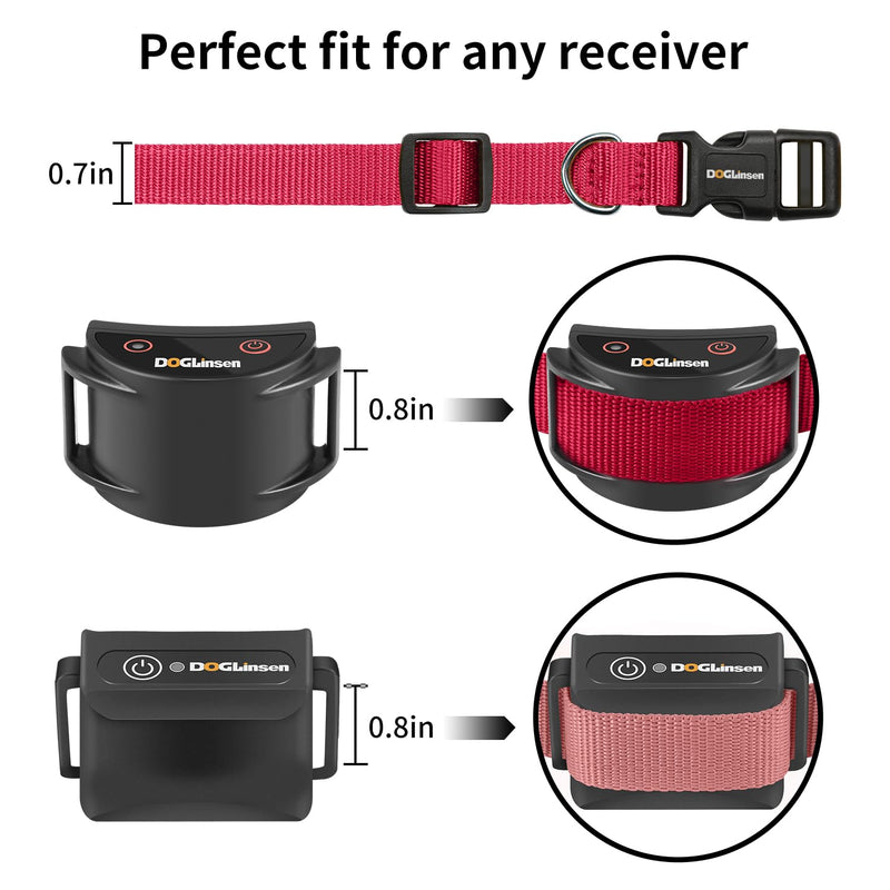 Shock Collar Replacement Strap, Dog Training Collar Replacement Strap, 3/4 Inch Replacement Collar for Delupet Bousnic Patpet Hkzooi Dog Care Nikketta Yawpet Maisoie Educator - Red & Pink - PawsPlanet Australia