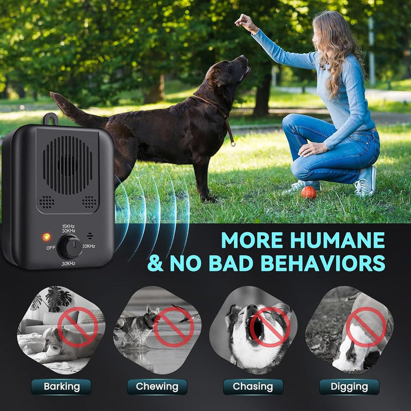 Zigzagmars Ultrasonic Dog Barking Deterrent Devices, Anti Barking Device Stop Neighbor Dogs from Barking, 3 Modes Bark Control Device Dog Silencer Indoor/Outdoor for Small Medium Large Dogs