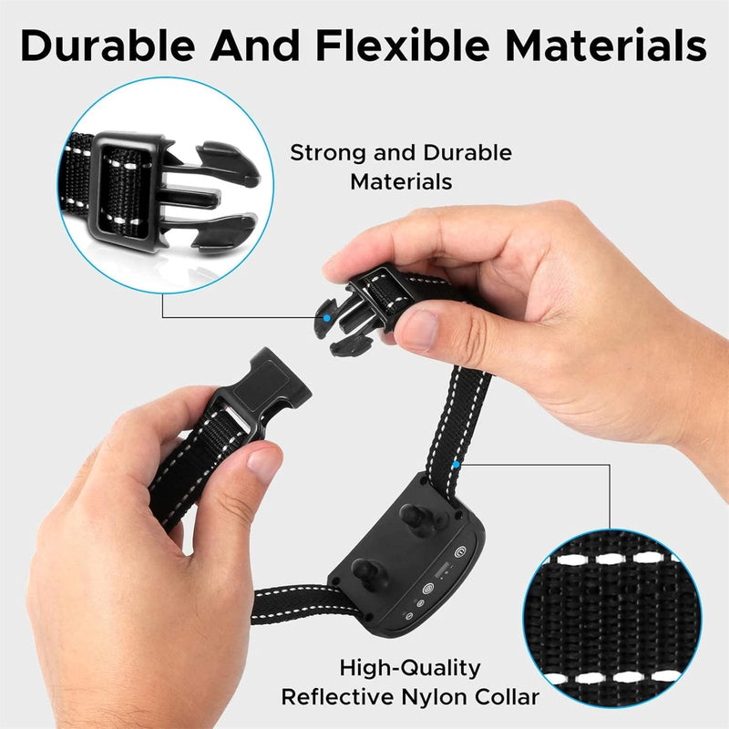 The Woof Whisperer Small Anti Bark Dog Collar STOP BARKING No Shock Vibration Sound Training Collar HUMANE & SAFE Automatic Anti-Bark Barking Deterrent Device - PawsPlanet Australia